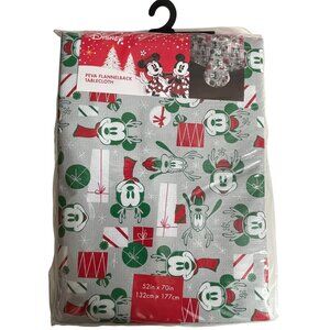 Disney Mickey & Minnie Christmas PEVA Flannelback Tablecloth 52" X 70"